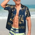 thumbnail image 7 of Kll Men'S Hawaiian Shirt Short Sleeve Button Down Beach Shirts-Happy New Year 2024, 7 of 7