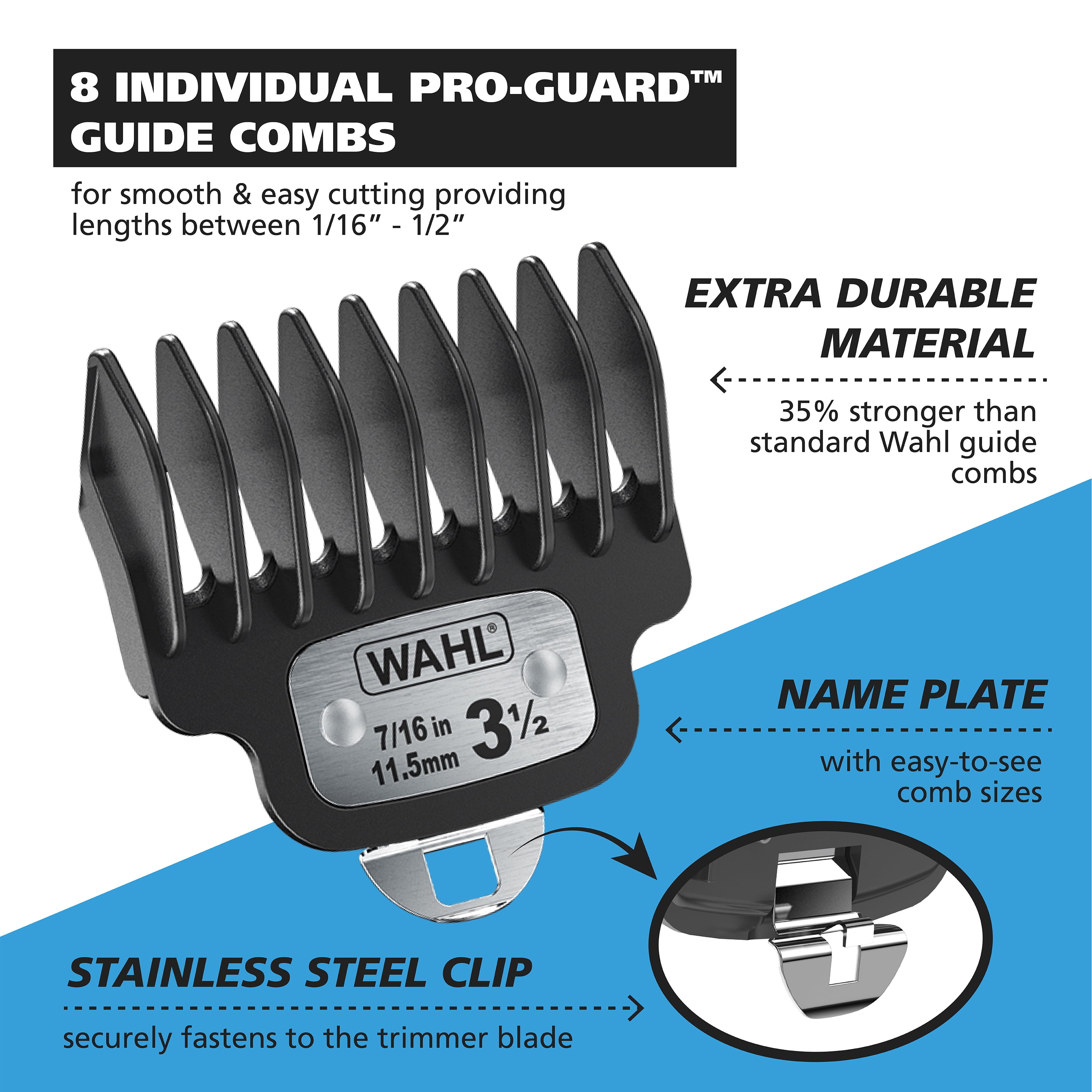 Wahl Lithium Ion Stainless Steel Men's Beard Trimmer, Removeable Blades,  Interchangeable heads for Grooming Ear, Nose, Brow and Detail trimming. #9898