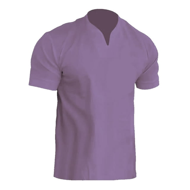 Men's Summer Leisure Solid Color Contrast Short Sleeve Tops - Stylish Lapel Design for Work and Outdoor Activities