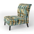 thumbnail image 3 of Designart "Chic Vichy Rayures en Jaune Ensoleillé" Chaise d'Appoint Rembourrée - Fauteuil Vintage pour Salon, 3 of 7