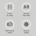 thumbnail image 6 of Better Homes & Gardens Springwood Freestanding Acacia Wood Towel Ladder, 4 Tiers, Black, 6 of 12