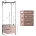 thumbnail image 4 of YSNW Clothing Rack with Drawers - Clothes Stand Dresser - Wood Top, Steel Frame, & Fabric Drawers - Tall Closet Storage Organizer - Garment Rack for Hanging Shirts, Dresses, & Jackets（Pink）, 4 of 7