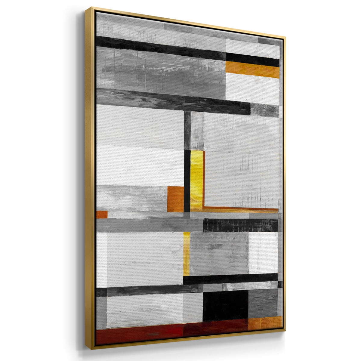 Retro Spectrum V7 Framed Premium Gallery Wrapped Canvas - Ready to Hang - 17 x 25 - Gold Floating Frame