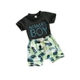 thumbnail image 2 of Bagilaanoe 2pcs Toddler Baby Boy Short Pants Set Short Sleeve Letter Print T Shirt Tops + Shorts 6M 12M 18M 24M 3T Kids Casual Summer Outfits, 2 of 7