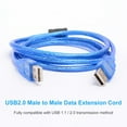 thumbnail image 2 of Huanledash Data Cable Dual-head High Speed 150/300cm USB2.0 Male to Male Data Extension Cord for Computer, 2 of 8