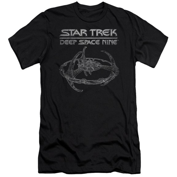 Star Trek Ds9 Station Adult 30/1 T-Shirt Black