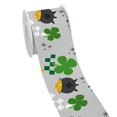 thumbnail image 1 of Saint Patrick's Day Theme Four Leaf Clover Design Printed Grosgrain Satin Ribbon for Gift Wrapping Hair Bow 50 Yards Jiayi, 1 of 7