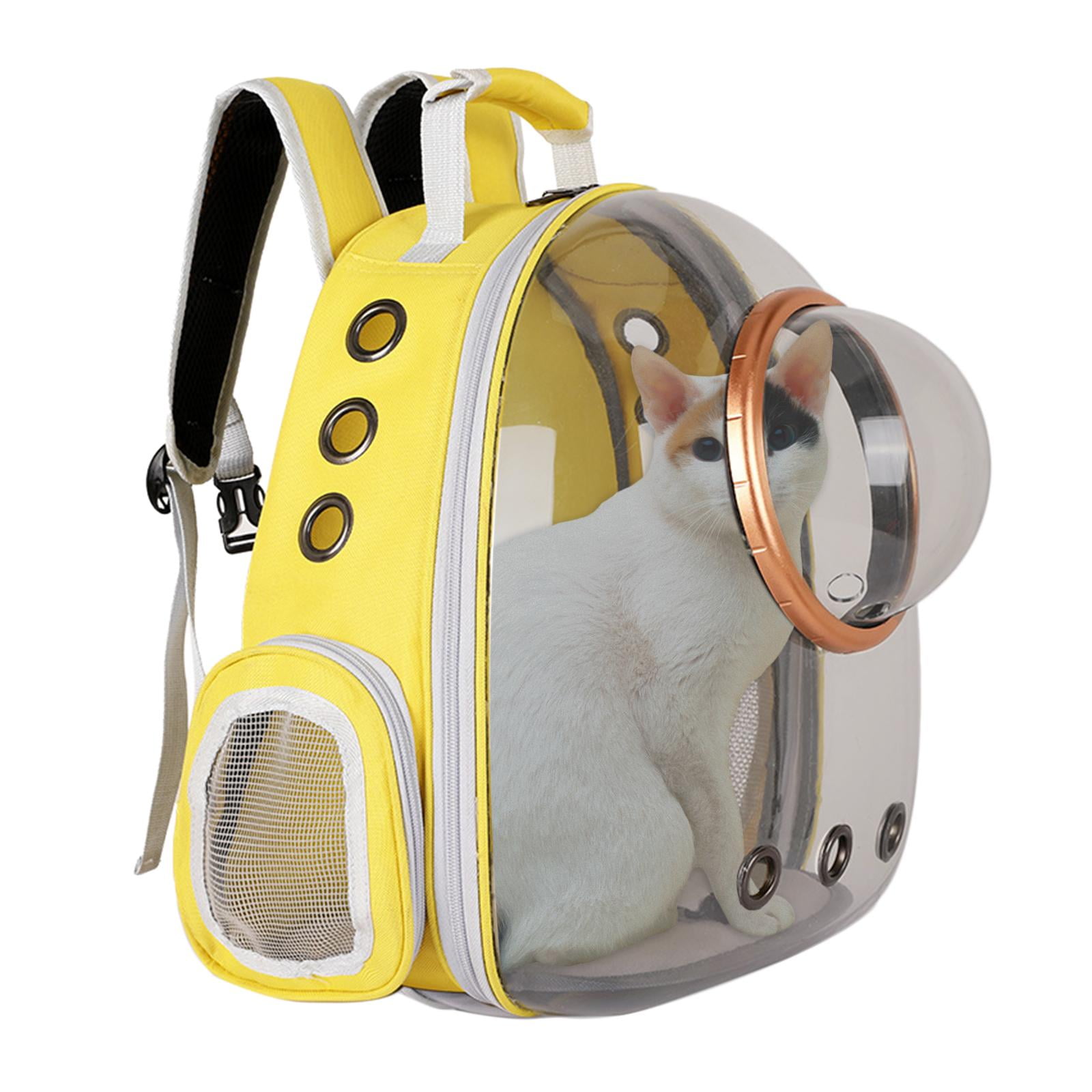 Bvdfgk Cat Dog Carrier Clear Capsule Backpack Travel Sightseeing Knapsack Yellow