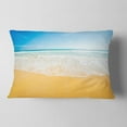 thumbnail image 2 of Designart Long Waves on Sand under Blue Sky - Seascape Throw Pillow - 12x20, 2 of 5
