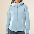 thumbnail image 4 of Zip Up Hoodies for Women 2025 Long Sleeve Plain Full Zipper Thick Hooded Sweatshirt Jacket Coat Outerwear, 4 of 5