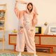 thumbnail image 4 of Pijamas con capucha de Invierno para mujer, ropa de dormir con bolsillo, bonito Anime de dibujos animados, conejo rosa, mono grueso de una pieza para adultos, ropa de dormir de Navidad, 4 of 4