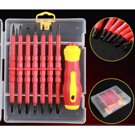 

7-in-1 Advanced Electrician Multi purpose Insulated Screwdriver Set (with packaging) Red