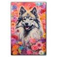 thumbnail image 3 of Thuan Keeshond Dog Flower Art Print Canvas, Wall art Painting Decor, Puppy Pop Art Home Decor Artwork For Bedroom Living Room Bathroom Decor, Puppies Colorful Photo, 3 of 6
