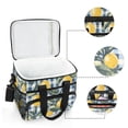 thumbnail image 6 of FORMRS Insulated Cooler Bag 24 Cans Capacity Soft Leakproof Lunch Box with Side Pockets, Retro Beige Lemon, 6 of 7