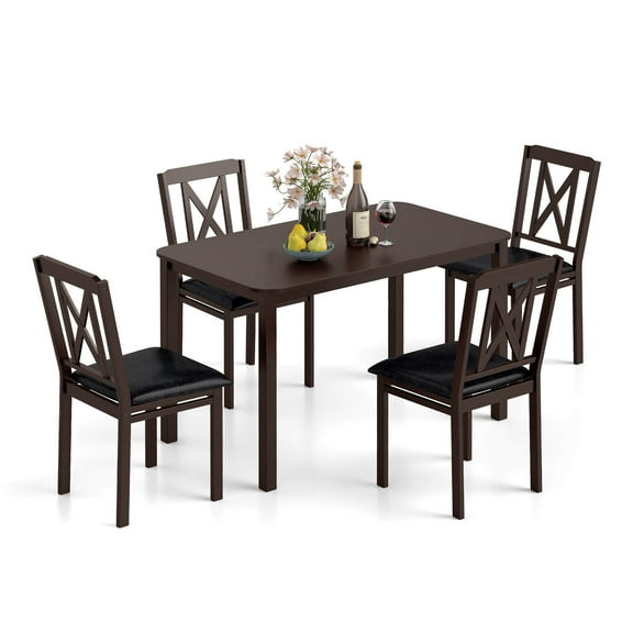 Costway 5 Piece Dining Table Set for 4 Rectangular Kitchen Table & 4 Chairs Dinette Set