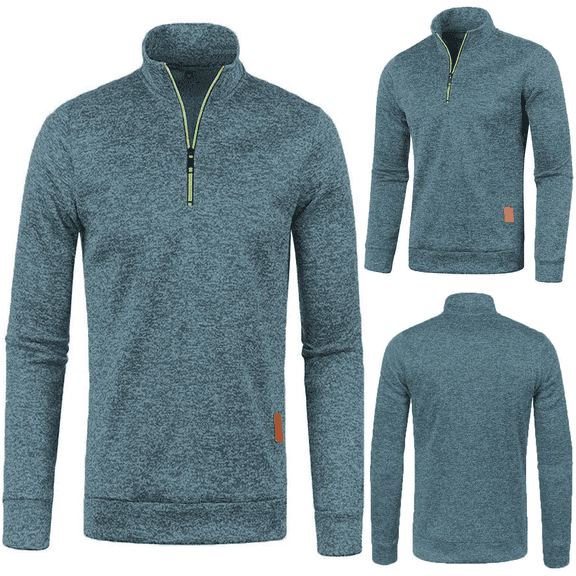Frnrwgo Men's Pullover Top Loose Fit Quarter Zip Long Sleeve Outdoor Casual for Fall Winter