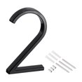 thumbnail image 1 of 5 Pulgadas Flotante Hogar Número 2, Zinc Aleación Moderno Exterior Dirección Cartel para Puerta Jardín Patio Buzón, Negro, 1 of 6