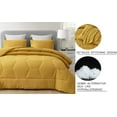 thumbnail image 5 of Chezmoi Collection Vero Mustard Yellow Comforter Set Oversized King Size 3-Piece Fluffy Soft Lightweight Bedding Honeycomb Geometric Stone-Washed Microfiber Comforter Set for All Season, 5 of 9