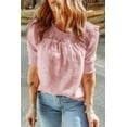 thumbnail image 4 of Women's Pink Smocked Jacquard Textured Blouse, 4 of 7