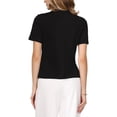 thumbnail image 3 of INSPIRE CHIC Women's Basic Tee Shirt Short Sleeve Crew Neck Stretchy Summer Casual Beaded Top S Black, 3 of 5
