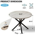 thumbnail image 2 of 39 Inch Round Dining Table [Metal Cross Legs] Mid-Century Kitchen Leisure Table for 4 Person for Apartment Living Room Space Saving, Brown, 2 of 7