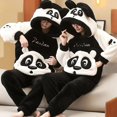 thumbnail image 2 of Conjunto de pijamas de felpa para hombre y mujer, ropa de dormir de pareja, suave y gruesa, ropa de casa suelta coreana, traje de Panda de dibujos animados, Invierno, 2 of 4