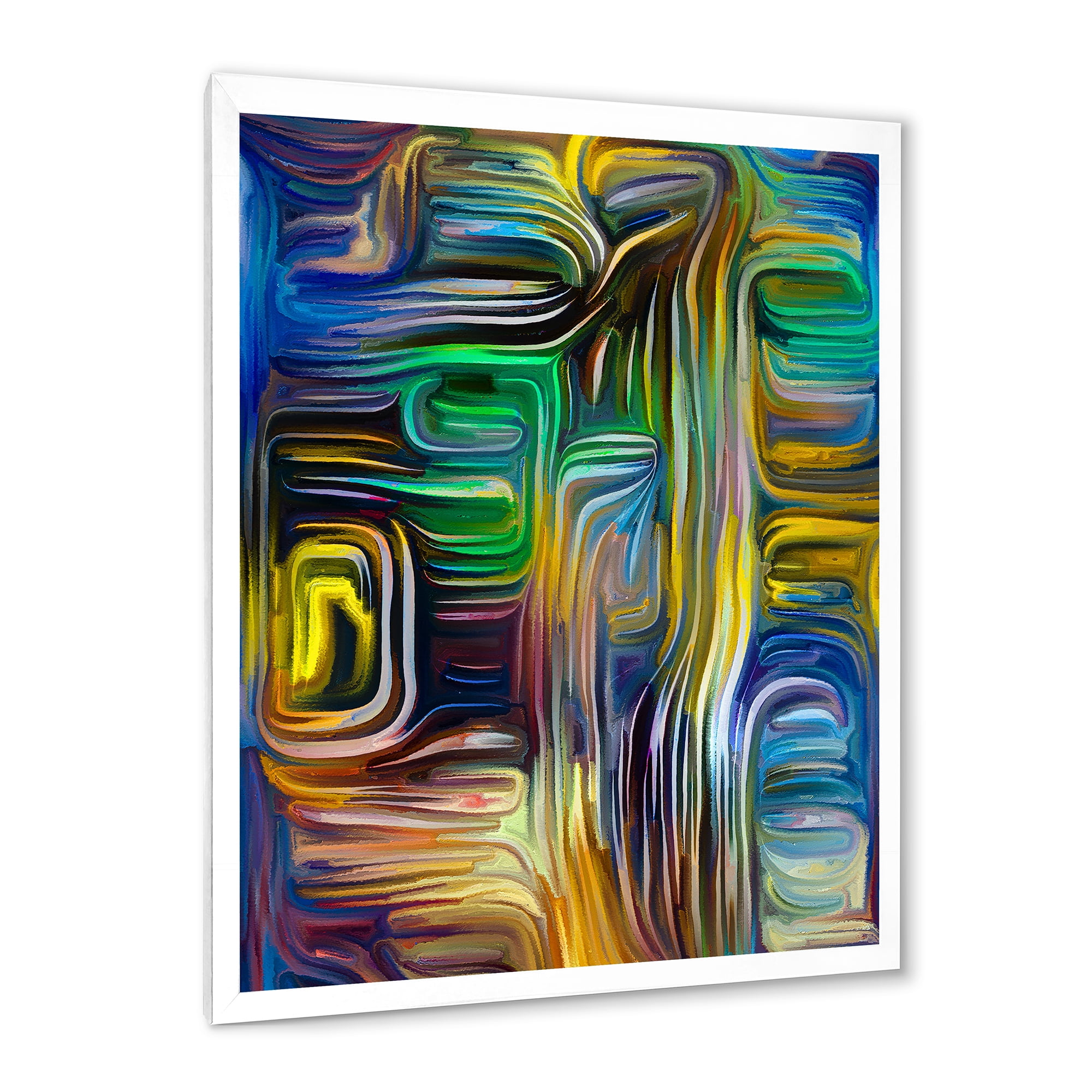 Designart 'Colour Spiral Fusion VI' Modern Framed Art Print
