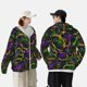 thumbnail image 4 of Balery Neon Mardi Gras Sudadera ligera de manga larga con capucha y protección solar UPF 50+ para hombre y mujer, ideal para pesca y running-X-Large, 4 of 7