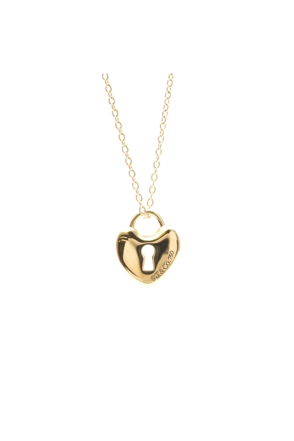 Pre-Owned Tiffany Heart Lock Necklace Pink Gold (18K) No Stone Men,Women Fashion Pendant...