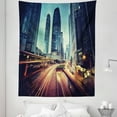 thumbnail image 1 of Modern Tapestry, Traffic in Hong Kong Picture Sunset China Modern Life High Rise Buildings, Fabric Wall Hanging Decor for Bedroom Living Room Dorm, 5 Sizes, Seafoam Orange Yellow, by Ambesonne, 1 of 1