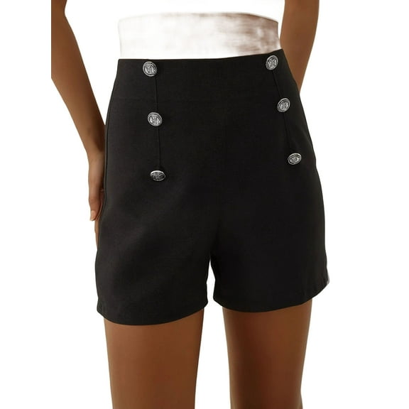 High Waist Buttoned Shorts