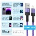 thumbnail image 7 of USB A to Lighting Cable 6FT 10FT,Zacenei 4Pack iPhone Charging Cable 6FT 10FT Charging Cords iPhone Power Cords Nylon 3A High Speed Fast Charging Wire USB Lighting Charger Cable Compatible for iPhone, 7 of 7