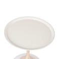 thumbnail image 3 of Modern Round Side Table, Metal Pedestal Table Corner Accent Tables Fluted Circle Decorative Drink Martini Ta-ble for Living Room (White), 3 of 13