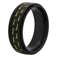 thumbnail image 3 of Mens Black Stainless Steel Carbon Fiber Inlay 8MM Comfort Fit Wedding Band - Mens Ring, 3 of 4