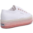 thumbnail image 3 of Superga 2790 Cotcolorpew Women's Lace Up Coloured Rope Platform Shoes In White Size 10.5, 3 of 6