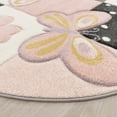 thumbnail image 3 of Paco Home Kids Rug for Nursery Butterflies and Flowers in Pink - 6'7" Round (6'Round), 3 of 6