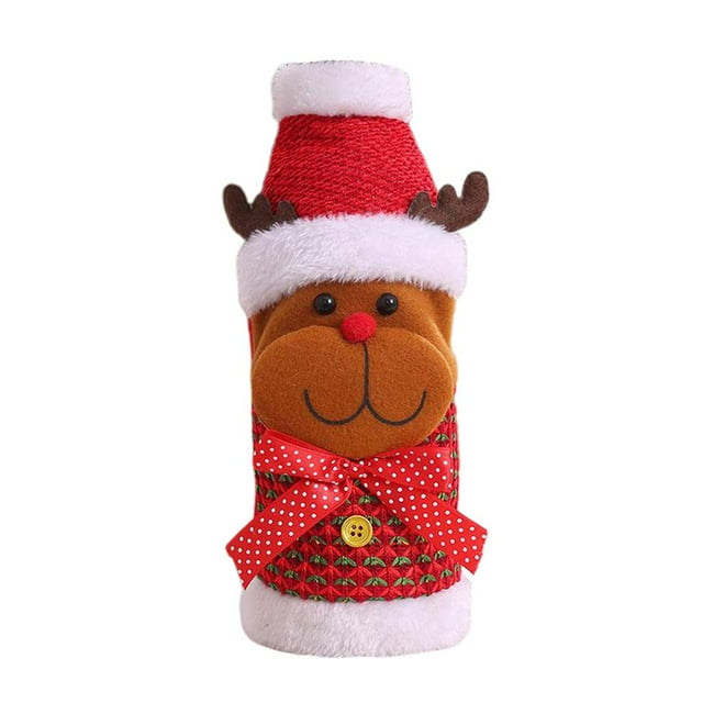 Cubierta de botella de Navidad Ropa de punto Manga Navidad año Decoración de para Decoraciones navideñas Colco Cubierta de la botella de vino de Navidad