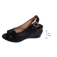 thumbnail image 5 of Sandals for Women Women's Fashion Casual Spring And Summer Comfortable Solid Color Open Toe Thick Bottom Wedge Heel Sandals Black 42, 5 of 9