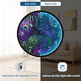 thumbnail image 5 of Voice Activated Clock with Glow Light 12 Inch Large Silent Wall Clock Battery Operated for Home Decor Peacock Feathers Pattern, 5 of 8