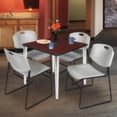 thumbnail image 3 of Regency Kahlo 36 in. Square Breakroom Table- Mahogany Top, Chrome Base & 4 Zeng Stack Chairs- Grey, 3 of 8