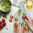 thumbnail image 3 of Fall Cutting Board, Autumn Themed Pattern Chestnut Oak Maple Leaves and Berries Corner Design Elements, Tempered Glass Cutting and Serving Board, Wine Bottle Shape, Multicolor, by Ambesonne, 3 of 5