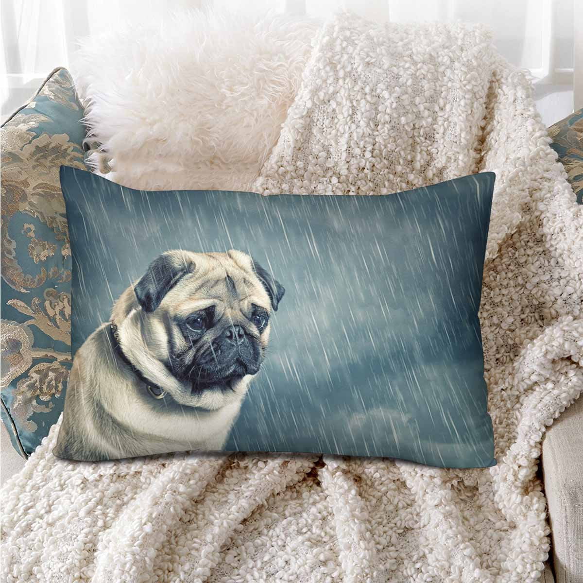 GCKG Sad Pug Dog Animal Puppy Pillow Cases Pillowcase 20x30 inches