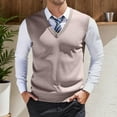 thumbnail image 2 of RMGVDSD Stylish Men's Sweater Vest Mens Sweater Vests Casual Fall Sleeveless V Neck Knit Pullover Loose Fit Versatile Layering Casual Outings Wear Comfort Sweaters, 2 of 5