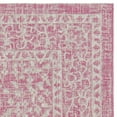 thumbnail image 4 of SAFAVIEH Courtyard Avi Traditional Indoor/Outdoor Area Rug, 4' x 5'7", Light Grey/Fuchsia, 4 of 6