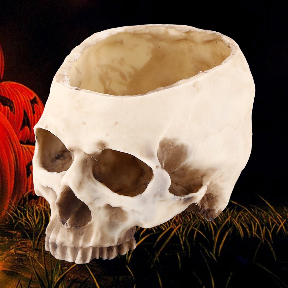 Mgaxyff Skull Plant Pot,1pc Resin Skull Head Design Flower Pot Planter Container Decoration - image 5 of 8