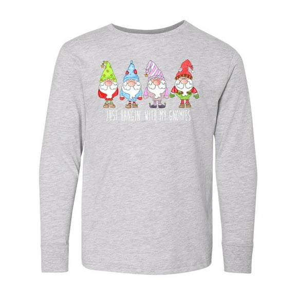 Inktastic Christmas Hangin with My Gnomies Long Sleeve Youth T-Shirt