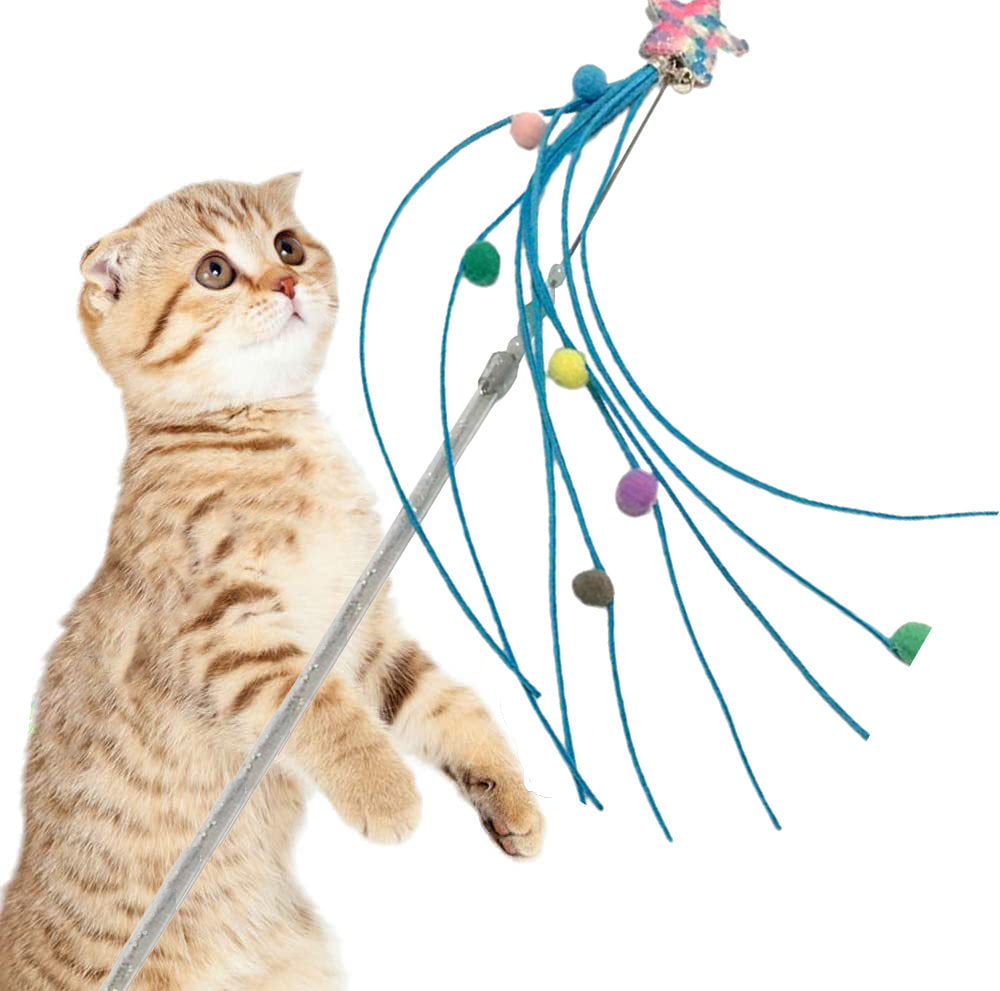 1pc Cat Teaser Pet Exercise Toy With Bell Kitten Wire Chaser Interactive Wand