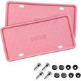 thumbnail image 1 of Car License Plate Frame, 2 PCS Anti-Theft Universal Silicone License Plate Frame for Cars, SUVs, Vehicles, Rustproof License Plate Frame, Auto A 2PCS Pink, 1 of 5