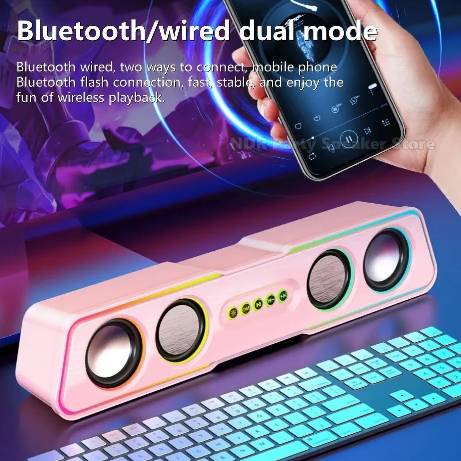 Wired Bluetooth Speakers, Black