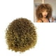 thumbnail image 3 of Pelucas cortas y rizadas para mujer, sintéticas, mixtas, color castaño y rubio, para cosplay afroamericanas, de reemplazo diario., 3 of 7